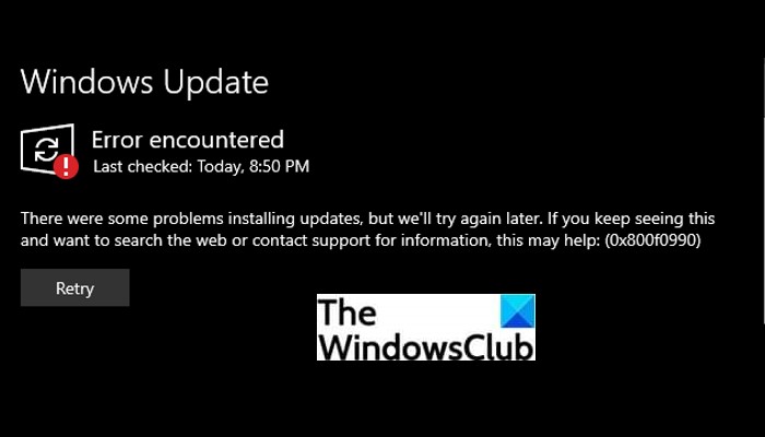 Cách khắc phục lỗi Windows Update 0x800f0990