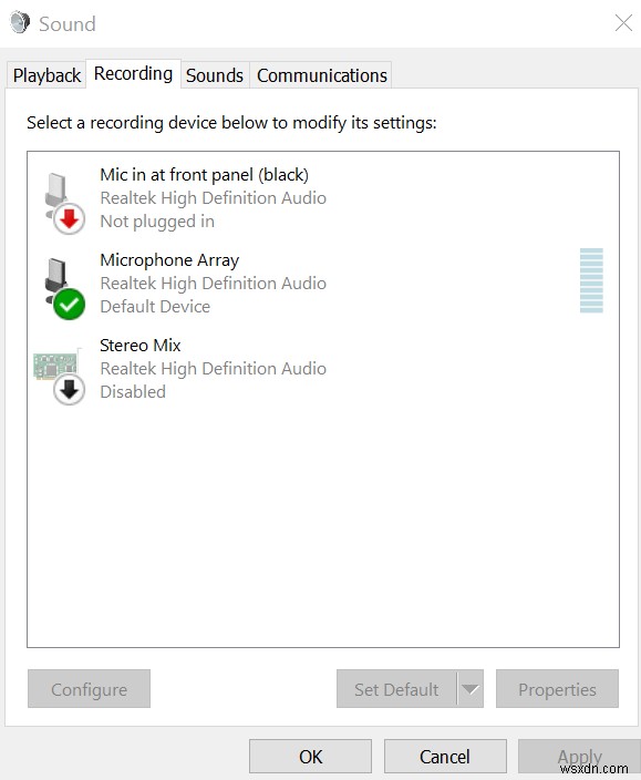Khắc phục lỗi Microphone không được cắm (Not plugged in) trên Windows 11/10