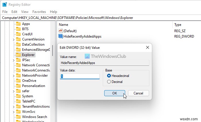 Cách hiển thị hoặc ẩn danh sách Recommended (Đề xuất) trong Menu Bắt đầu trên Windows 11