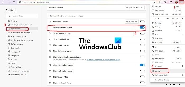 Cách xóa nút menu Extensions (Tiện ích mở rộng) khỏi Microsoft Edge