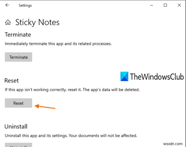 Sticky Notes bị treo ở màn hình  Loading Sticky Notes  (Đang tải Sticky Notes)