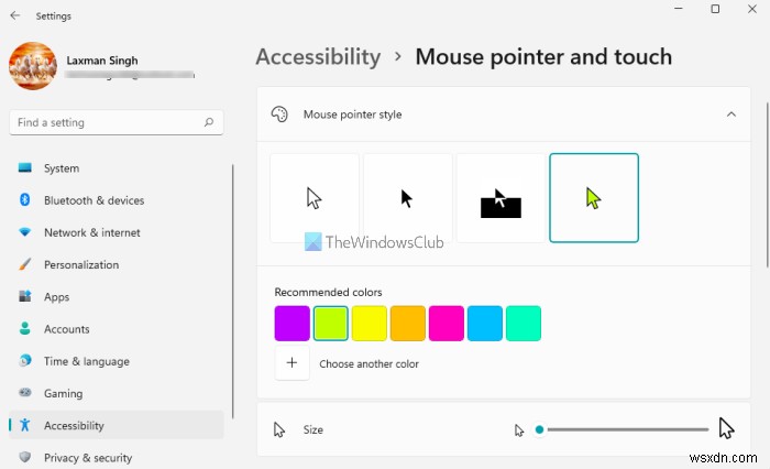 Đổi màu con trỏ chuột đỏ, đen đặc, v.v. trong Windows 11/10 để dễ nhìn hơn
