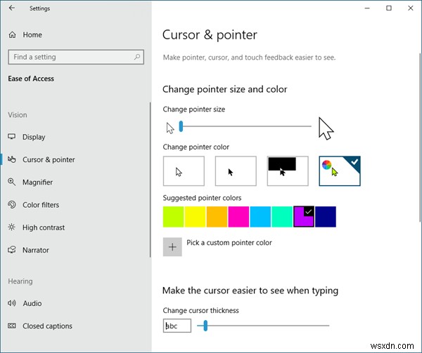 Đổi màu con trỏ chuột đỏ, đen đặc, v.v. trong Windows 11/10 để dễ nhìn hơn
