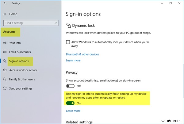 Cách bật Đăng nhập tự động sau Cập nhật Windows trong Windows 11/10