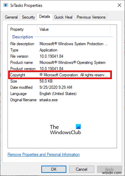 Khắc phục SrTasks.exe (Nhiệm vụ nền Bảo vệ hệ thống) sử dụng ổ đĩa cao trong Windows 11/10