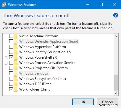 Mục Windows Sandbox bị mờ (greyed out) trong Windows 11/10