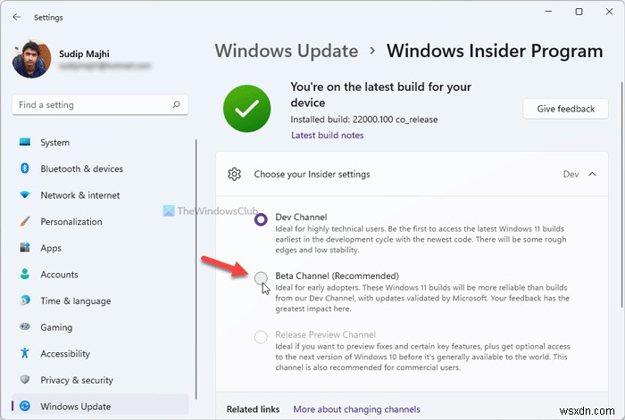 Cách thay đổi kênh Insider (Insider Channel) trên Windows 11