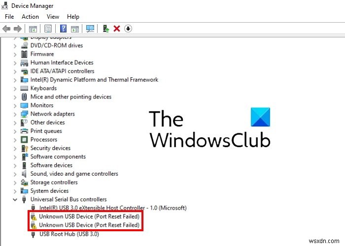 Khắc phục lỗi  Unknown USB Device, Port Reset Failed  trên Windows 11/10