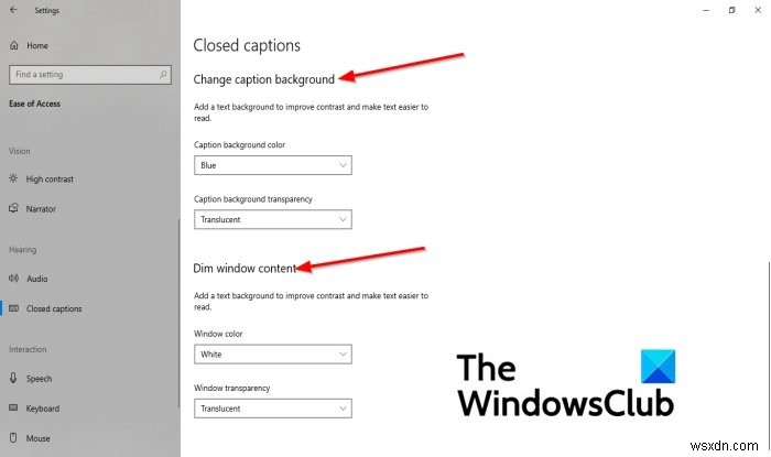 Cách thay đổi cài đặt Closed Caption (Phụ đề kín) trong Windows 11/10