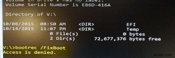 Khắc phục lỗi bootrec /FixBoot Access is denied trên Windows 11/10