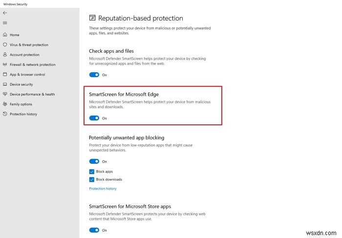 Khắc phục lỗi Windows SmartScreen can t be reached right now