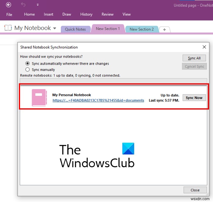 Khắc phục lỗi OneNote 0xE0000007:  We ran into a problem syncing your notebook  (Chúng tôi gặp sự cố đồng bộ sổ tay)