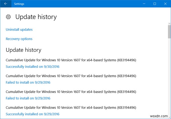 Cách xem lịch sử Windows Update trong Windows 11/10