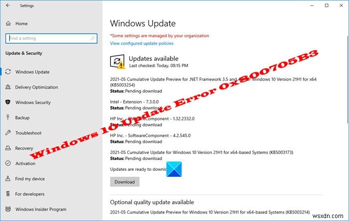 Khắc phục lỗi cập nhật Windows 10 0x800705B3