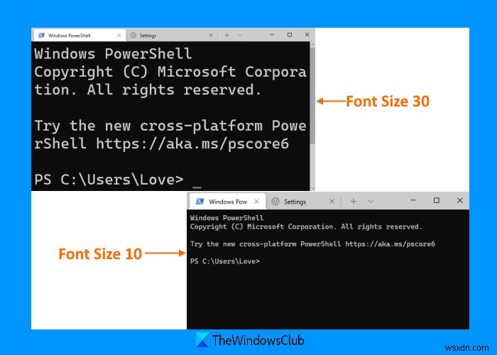 Cách thay đổi cỡ chữ và độ đậm cho hồ sơ Windows Terminal trong Windows 10