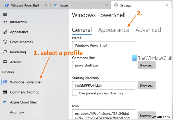 Cách thay đổi cỡ chữ và độ đậm cho hồ sơ Windows Terminal trong Windows 10