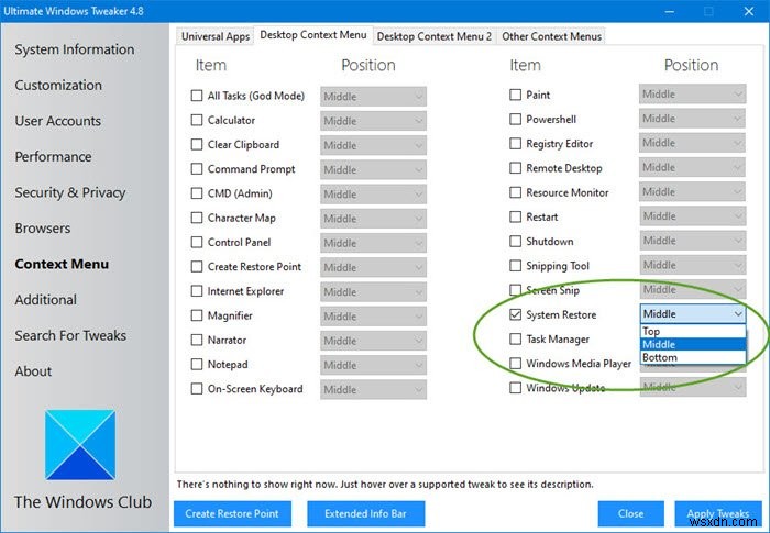 Cách thêm mục  Create Restore Point  vào Menu ngữ cảnh (Context Menu) trên Windows 10