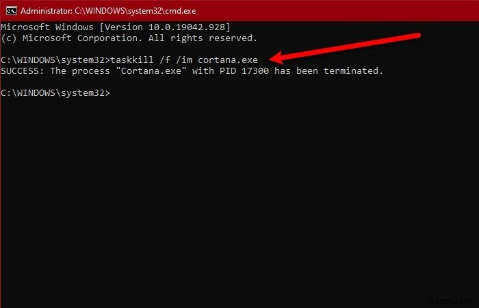 Không thể đóng Cortana trên Windows 10