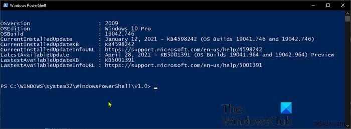Lấy thông tin bản vá (patch) hiện tại của Windows 10 bằng script PowerShell
