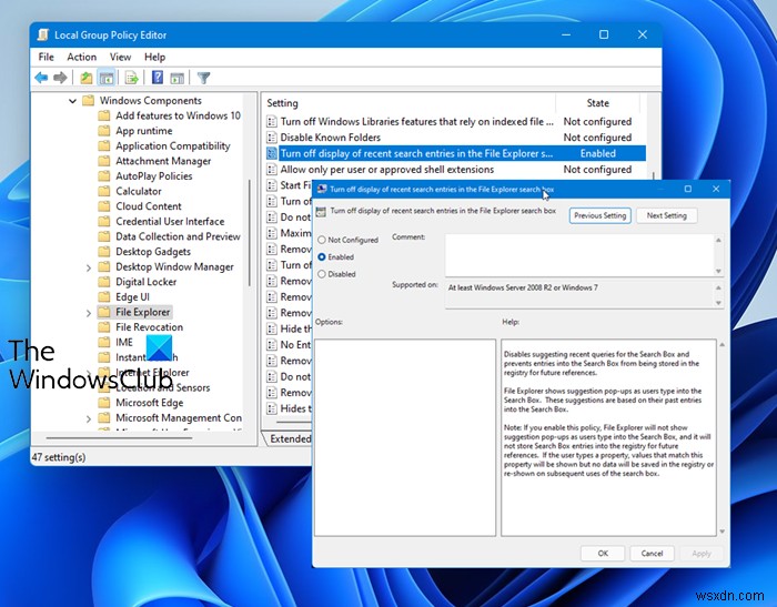 Cách tắt kết quả tìm kiếm Bing trong Menu Start Windows 11/10