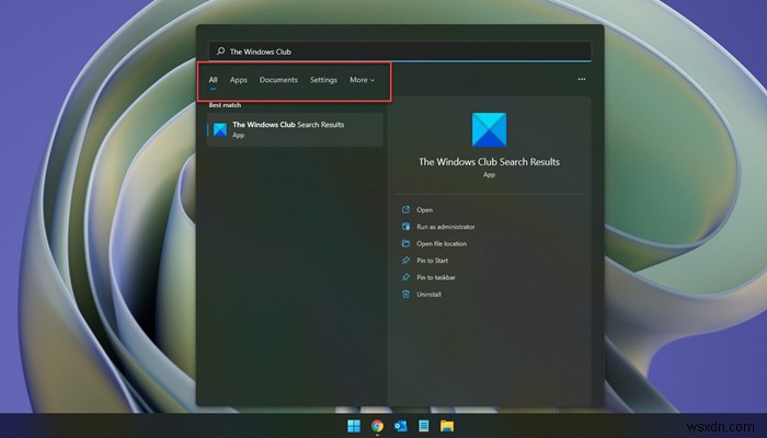 Cách tắt kết quả tìm kiếm Bing trong Menu Start Windows 11/10
