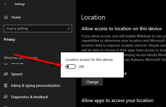 Cách thay đổi cài đặt Vị trí (Location) trong Windows 11/10