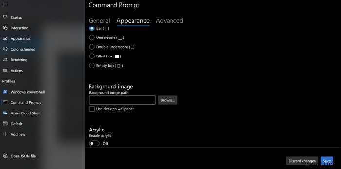 Cách đặt hình ảnh nền (Background Image) trong Windows Terminal