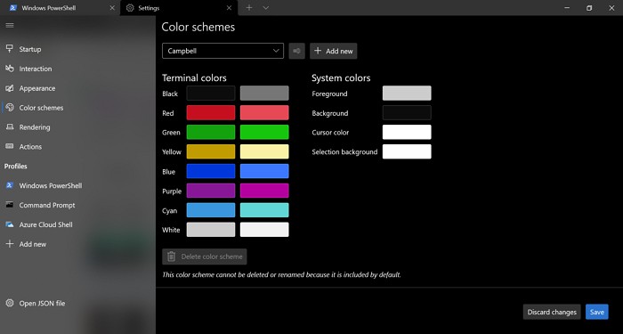 Cách thay đổi Default Color Scheme (chủ đề màu mặc định) trong Windows Terminal