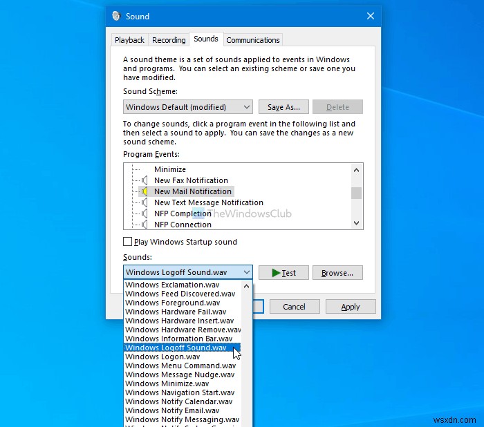 Cách thay đổi âm thanh thông báo email mới trên Windows 10