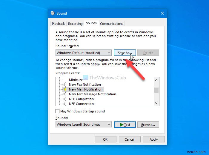 Cách thay đổi âm thanh thông báo email mới trên Windows 10