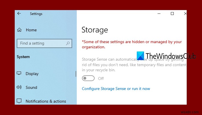Cách tắt Storage Sense trong Windows 11/10