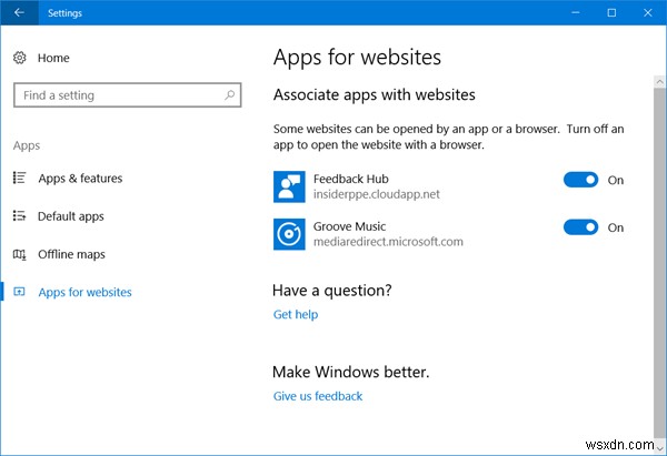 Apps for Websites cho phép mở trang web bằng App hoặc Browser trên Windows 11/10