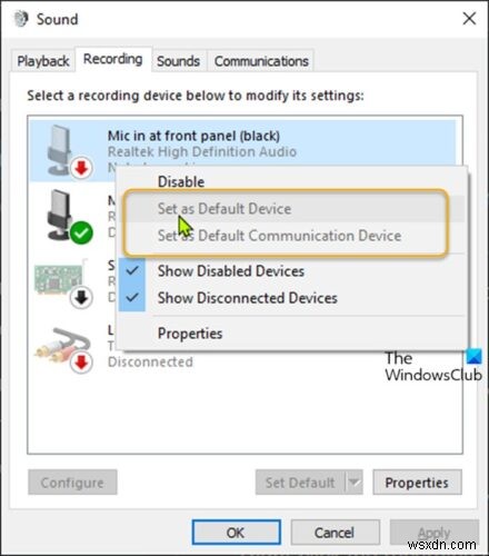 Cách thay đổi thiết bị đầu vào âm thanh mặc định (Default Sound Input Device) trong Windows 11/10