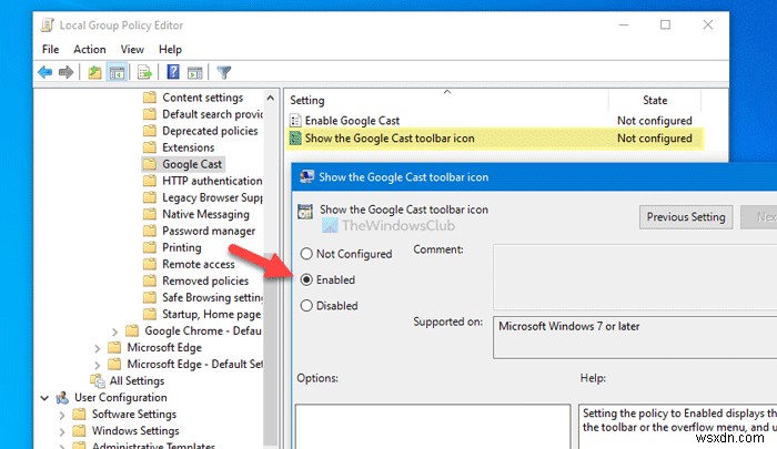 Cách hiển thị/ẩn biểu tượng Google Cast trên thanh công cụ Chrome