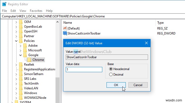 Cách hiển thị/ẩn biểu tượng Google Cast trên thanh công cụ Chrome