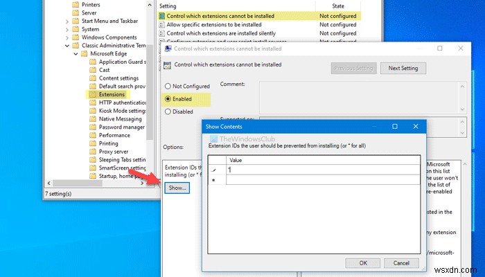 Cách ngăn người dùng cài đặt tiện ích mở rộng (extensions) trong Microsoft Edge