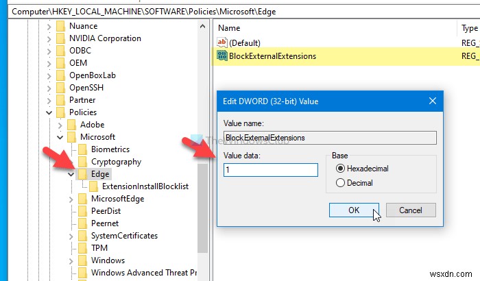 Cách ngăn người dùng cài đặt tiện ích mở rộng (extensions) trong Microsoft Edge