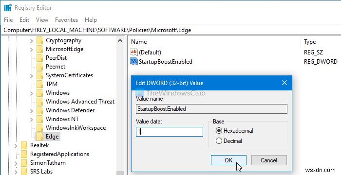 Cách bật/tắt Startup Boost trong Microsoft Edge bằng Registry hoặc Group Policy Editor