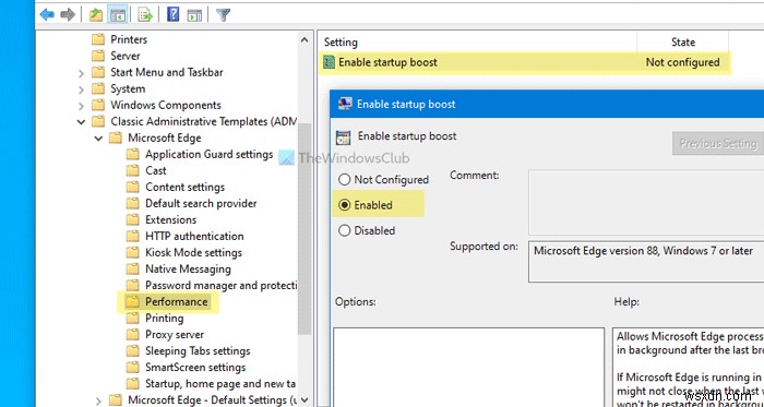 Cách bật/tắt Startup Boost trong Microsoft Edge bằng Registry hoặc Group Policy Editor