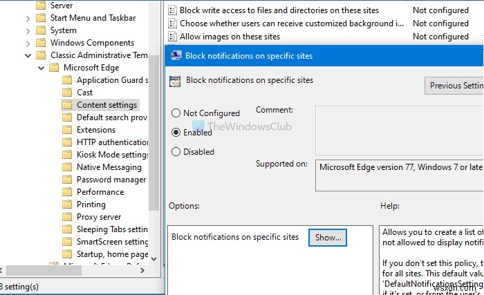 Cách tắt thông báo đẩy (push notifications) của trang web trên Microsoft Edge