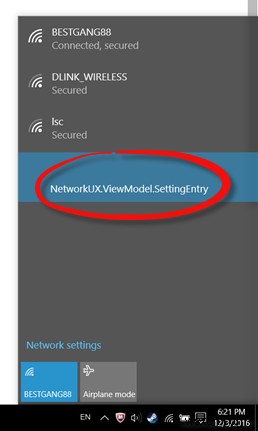 Sửa lỗi SystemSettings.ViewModel.SettingEntry hoặc NetworkUX.ViewModel.SettingEntry