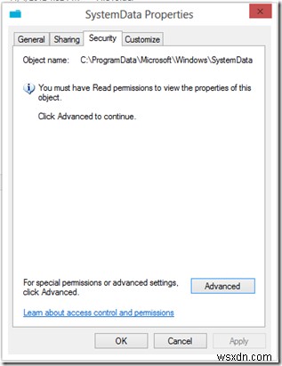 Lỗi You must have Read permissions to view the properties of this object trong Windows 10