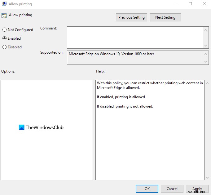 Cách bật/tắt in ấn trong Microsoft Edge trên Windows 10