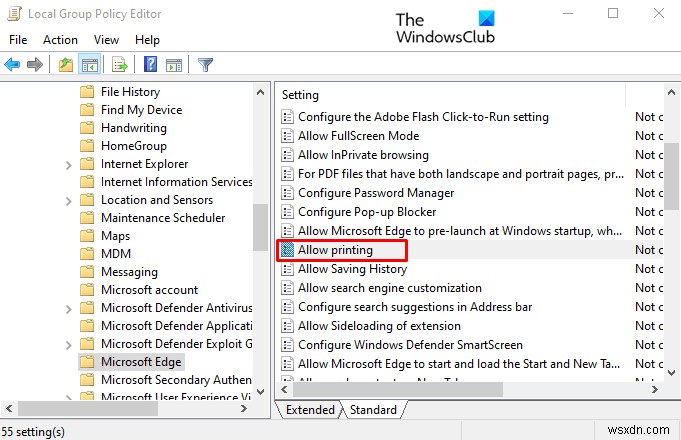 Cách bật/tắt in ấn trong Microsoft Edge trên Windows 10