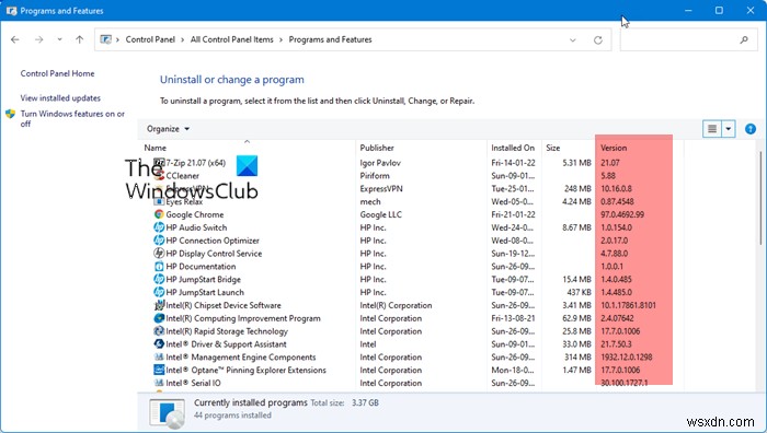 Cách tìm số phiên bản của Ứng dụng, Phần mềm hoặc Chương trình trong Windows 11/10