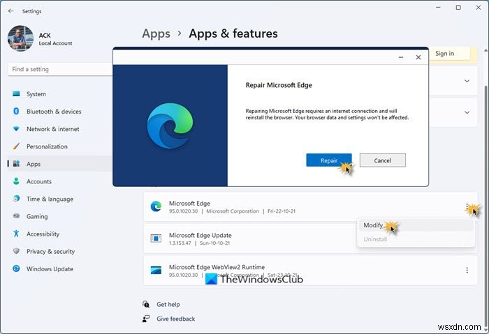 Microsoft Edge tự động đóng ngay sau khi mở trên Windows 11/10