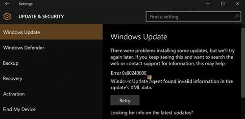 Khắc phục lỗi Windows Update 0x8024000E trên Windows 11/10