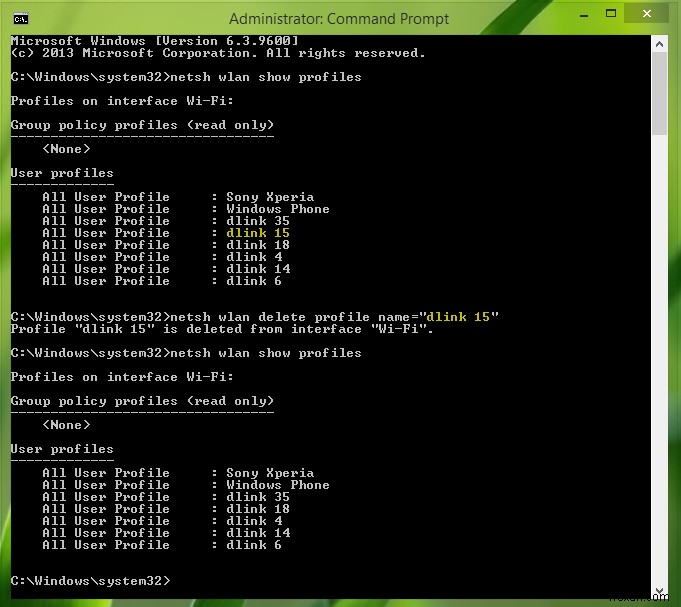 Xóa thủ công hồ sơ mạng WiFi bằng Registry trên Windows 11/10
