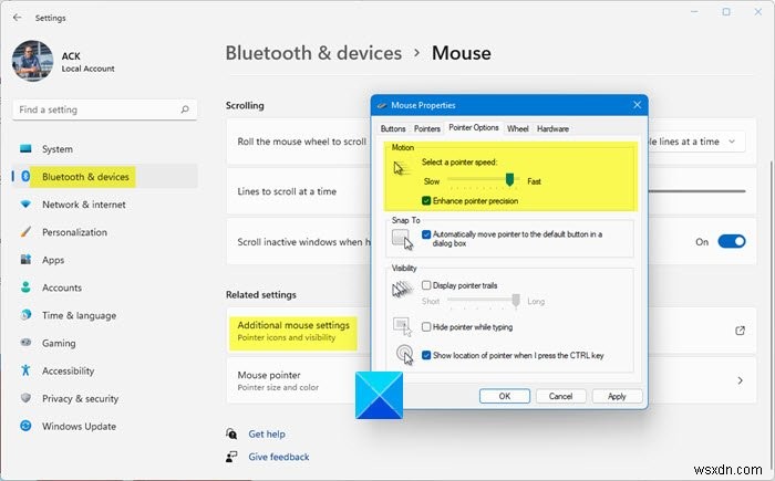 Cách thay đổi tốc độ cuộn chuột trên Windows 11/10