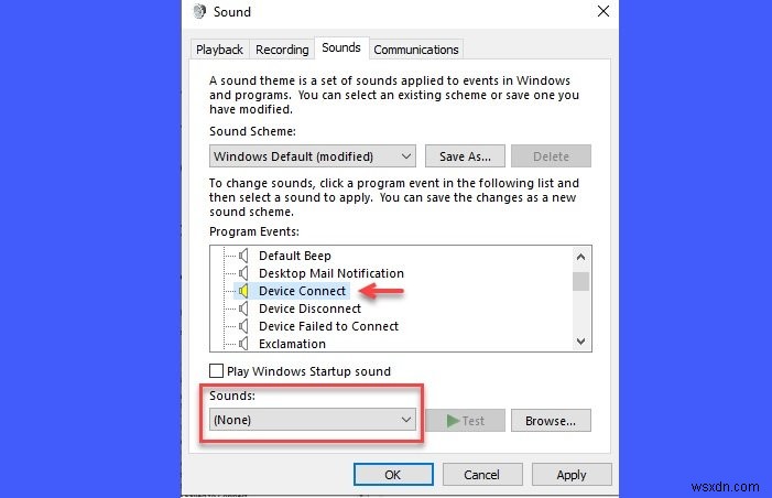 Dừng âm thanh kết nối/ngắt kết nối USB ngẫu nhiên trên máy tính